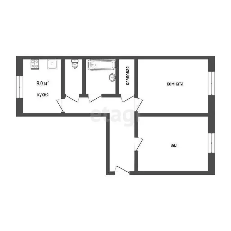 2-комнатная квартира: Челябинск, Байкальская улица, 27 (56 м) - Фото 1