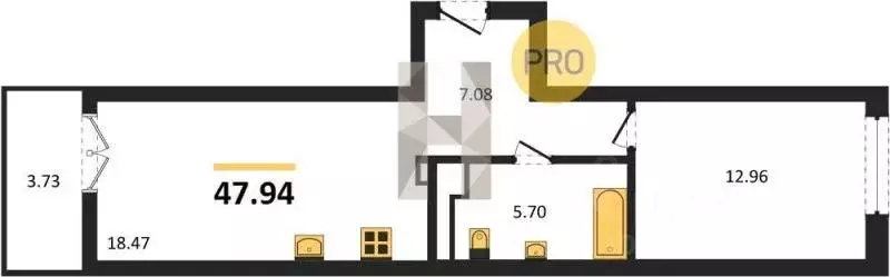 1-к кв. Калининградская область, Гурьевск Включи жилой комплекс (47.94 ... - Фото 1