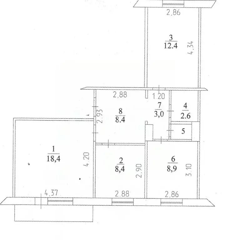 3-к кв. Кемеровская область, Кемерово Молодежный просп., 8 (63.1 м) - Фото 1