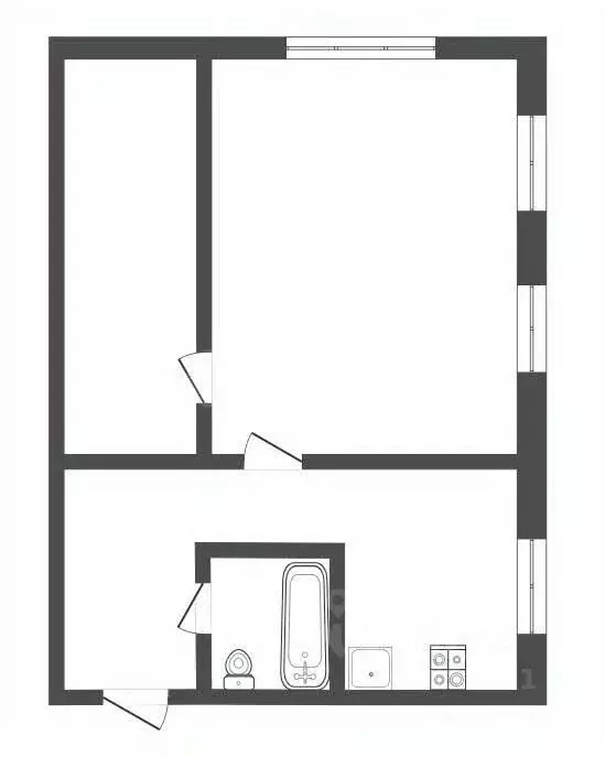 2-к кв. Костромская область, Кострома Заволжская ул., 33 (31.5 м) - Фото 1