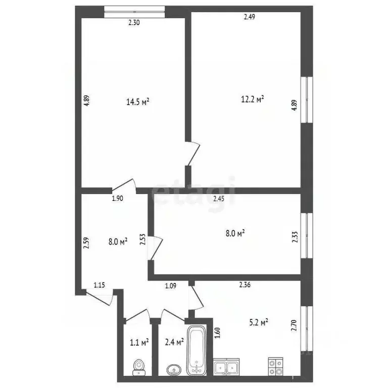 3-к кв. Мордовия, с. Лямбирь ул. Гражданская, 17 (60.2 м) - Фото 2