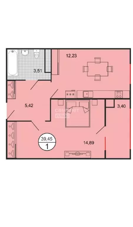 1-комнатная квартира: Ставрополь, Октябрьский район, микрорайон № 15 ... - Фото 1