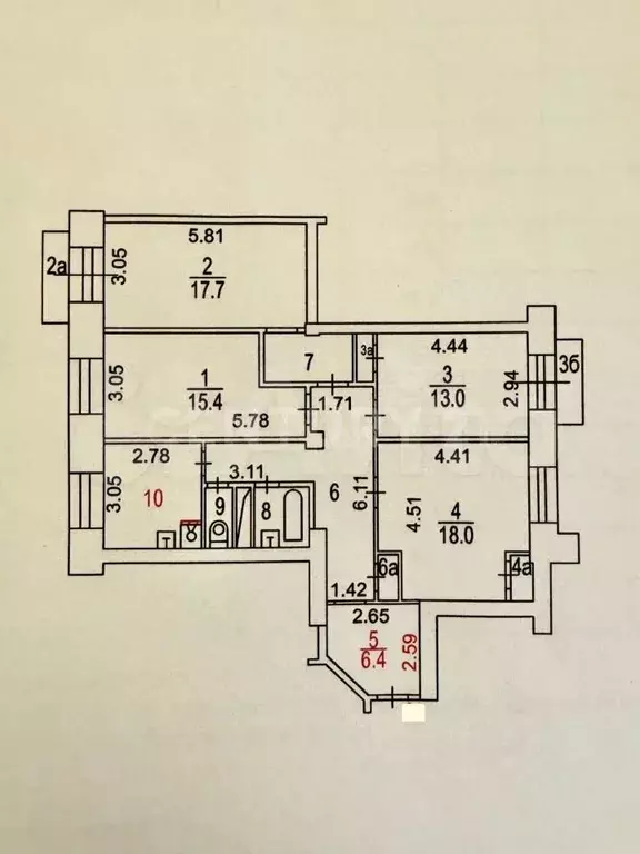 4-к. квартира, 102,9 м, 5/9 эт. - Фото 0