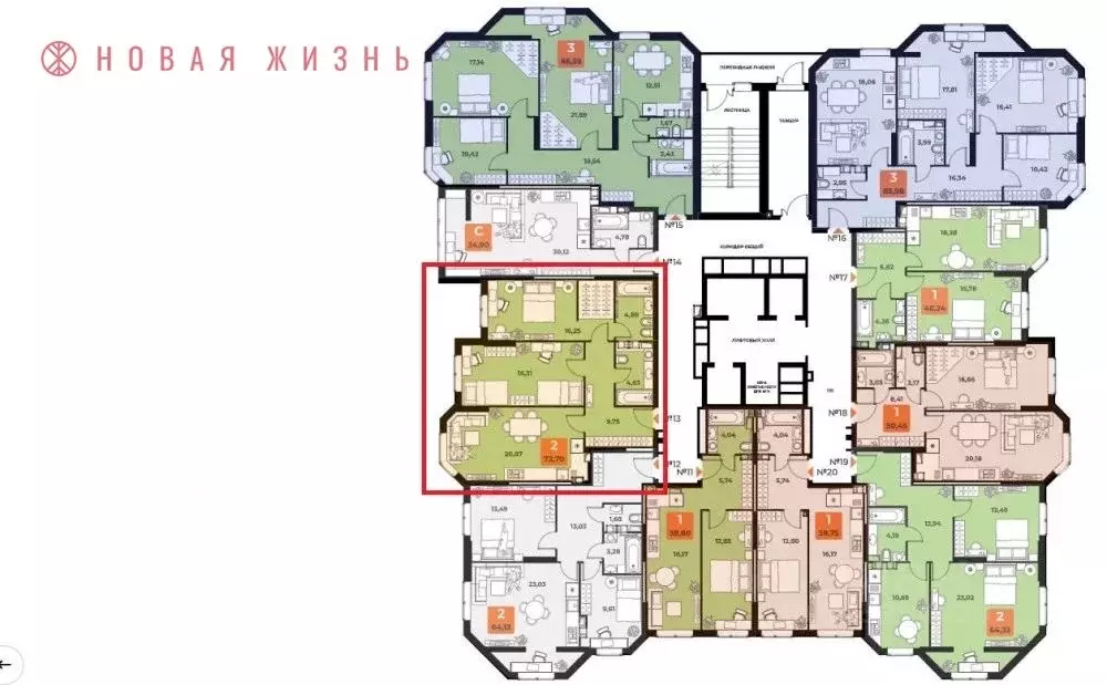2-к кв. Самарская область, Самара Капитал жилой комплекс (72.7 м) - Фото 0