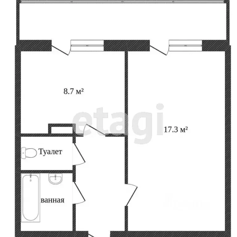 1-к кв. Белгородская область, Белгород бул. Строителей, 18 (33.3 м) - Фото 1