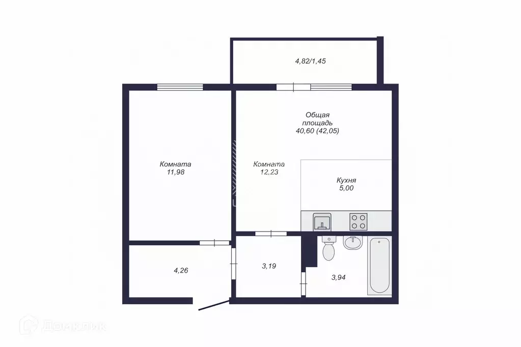 Продаётся 2-к квартира, 43.14 м - Фото 1
