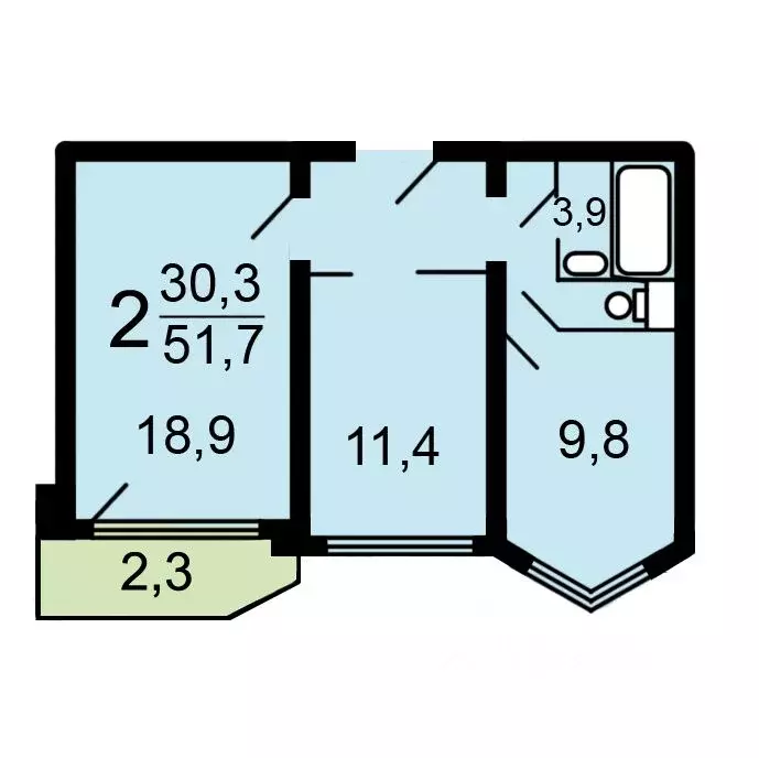 2-к кв. Москва Святоозерская ул., 26 (54.0 м) - Фото 1