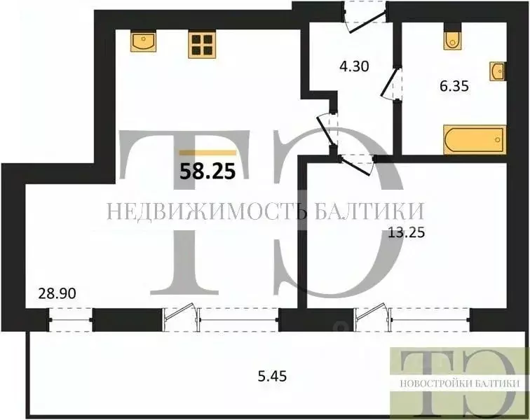 1-к кв. Калининградская область, Янтарный пгт Янтарные Сезоны жилой ... - Фото 0