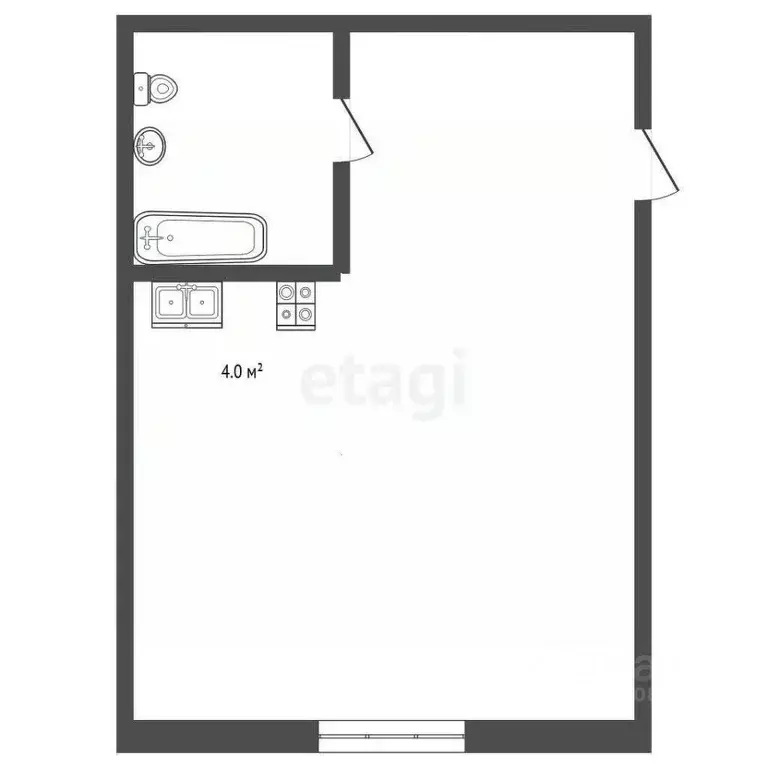 Студия Томская область, Томск ул. Сергея Лазо, 16/1 (17.0 м) - Фото 1