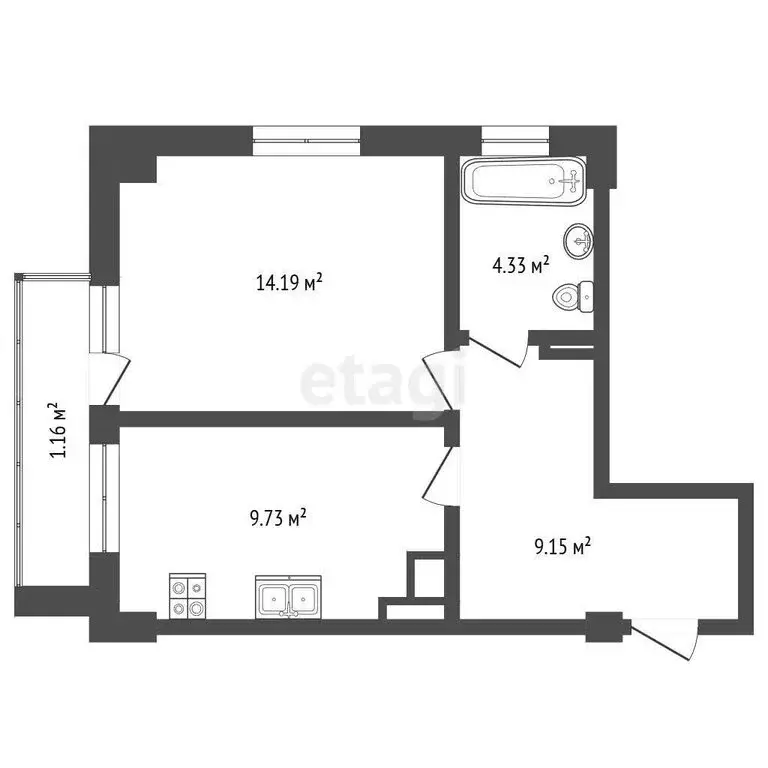 1-комнатная квартира: посёлок Васильково, Шатурская улица, 35Д (38 м) - Фото 1