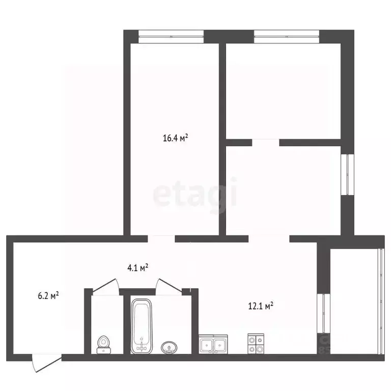 3-к кв. Алтайский край, Барнаул просп. Энергетиков, 24 (63.4 м) - Фото 2