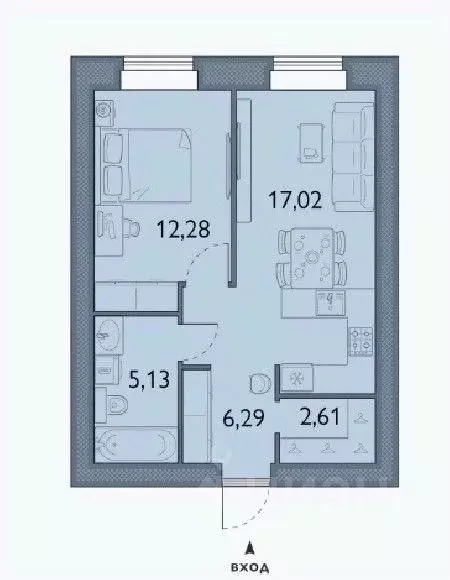 1-к кв. Брянская область, Брянский район, пос. Мичуринский, ... - Фото 1