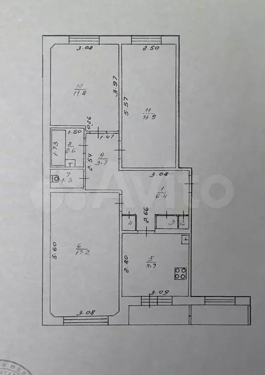 3-к. квартира, 66,8 м, 2/5 эт. - Фото 0