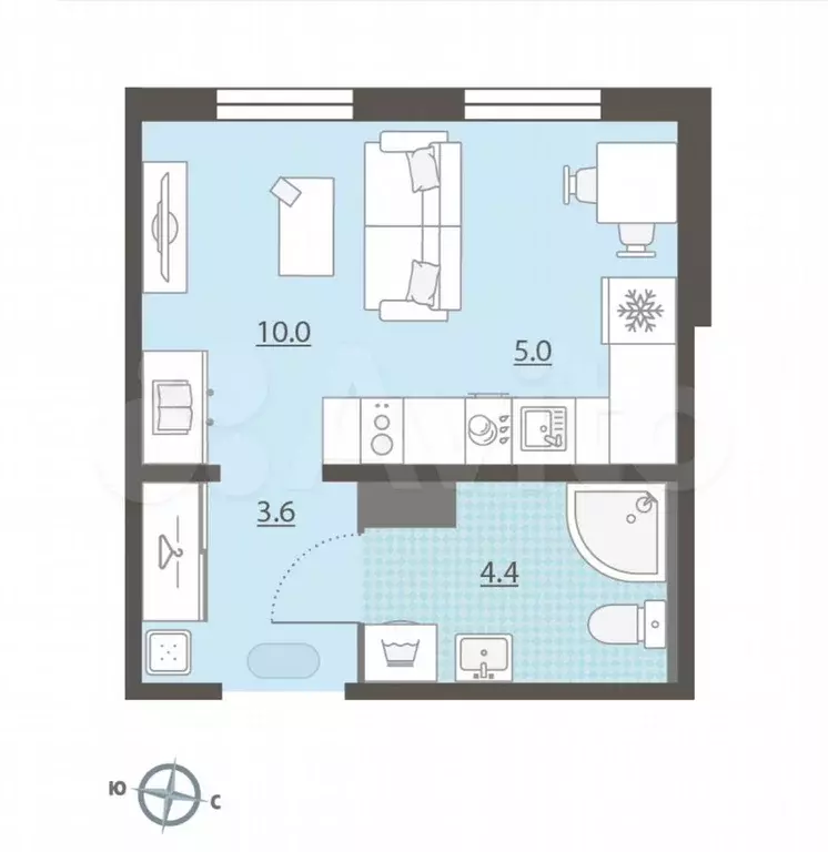 Квартира-студия, 23 м, 8/15 эт. - Фото 0