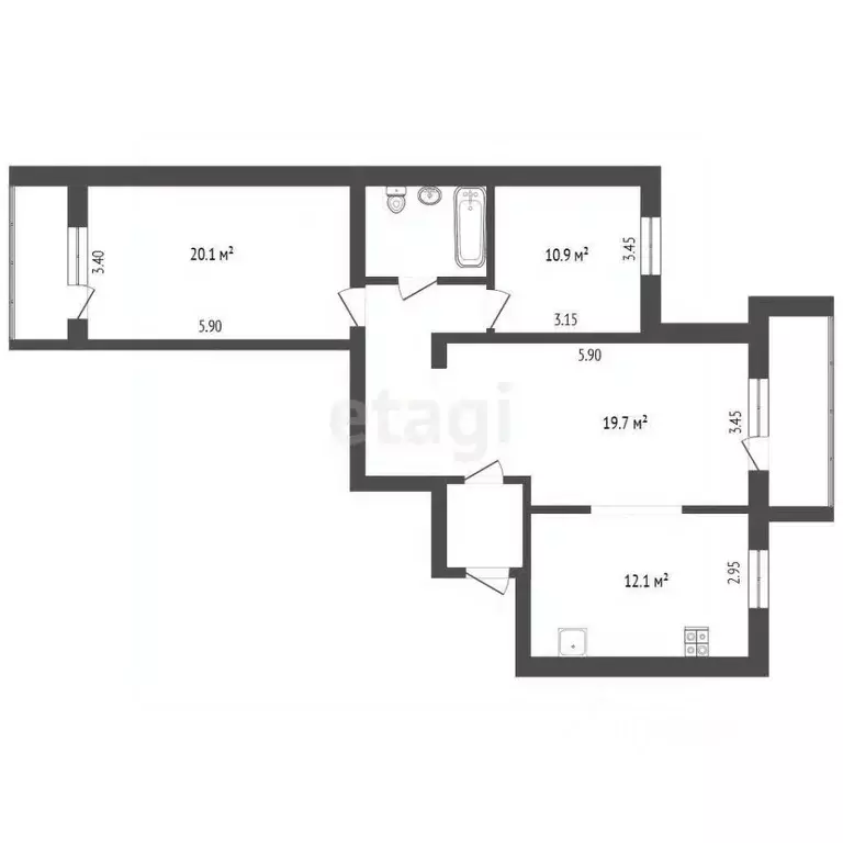 3-к кв. Белгородская область, Белгород ул. Губкина, 17б (77.6 м) - Фото 1