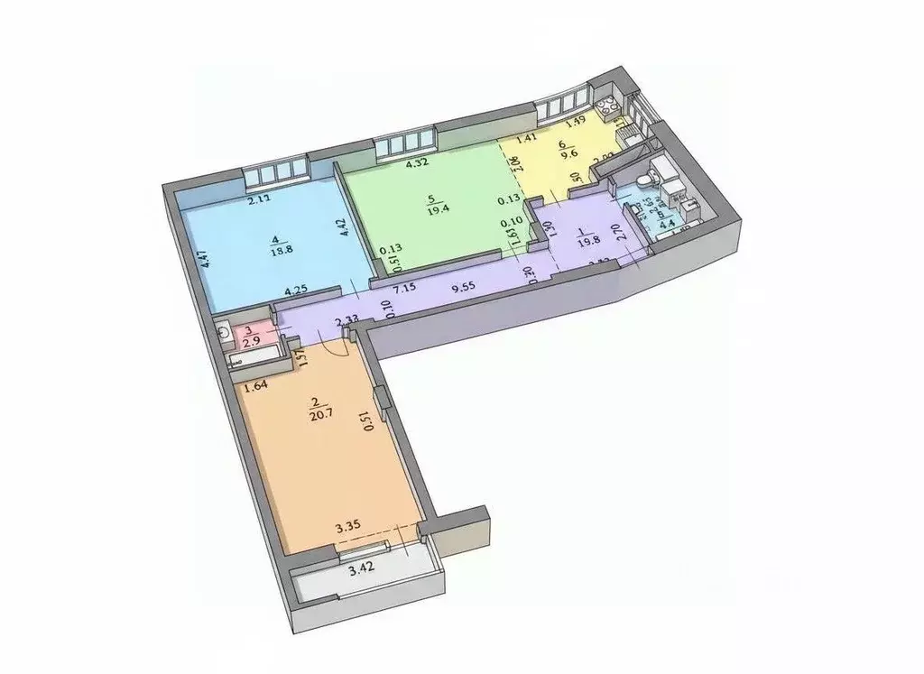 3-к кв. Башкортостан, Уфа Караидельская ул., 4 (89.5 м) - Фото 2