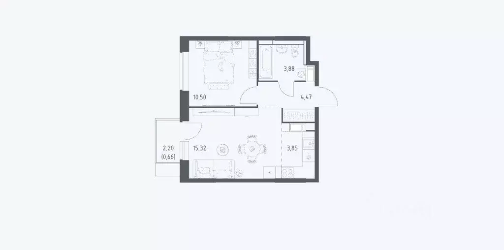 1-к кв. Московская область, Домодедово городской округ, с. Ям ул. ... - Фото 2