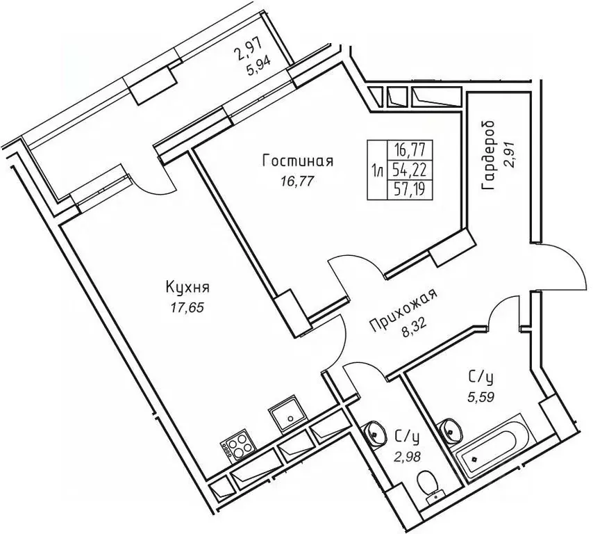 2-к кв. Саха (Якутия), Якутск 11-й кв-л,  (57.19 м) - Фото 0