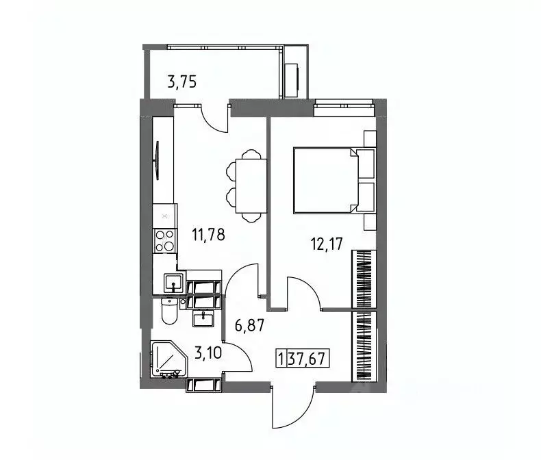 1-к кв. Волгоградская область, Волгоград Гомельская ул., 9 (37.67 м) - Фото 1