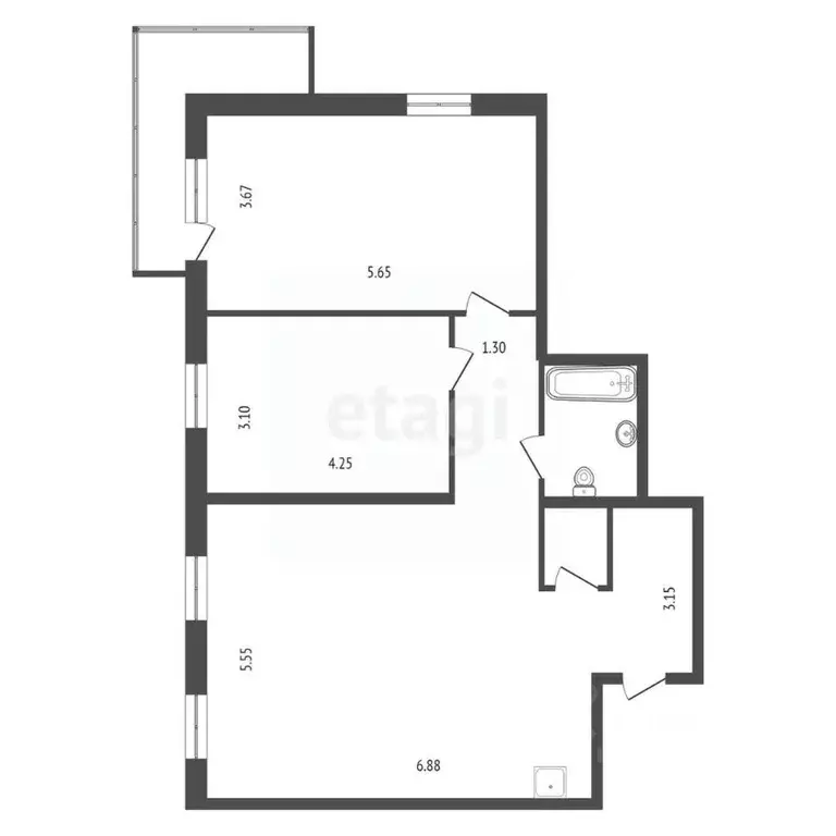 3-к кв. Красноярский край, Красноярск Навигационная ул., 5 (83.6 м) - Фото 1