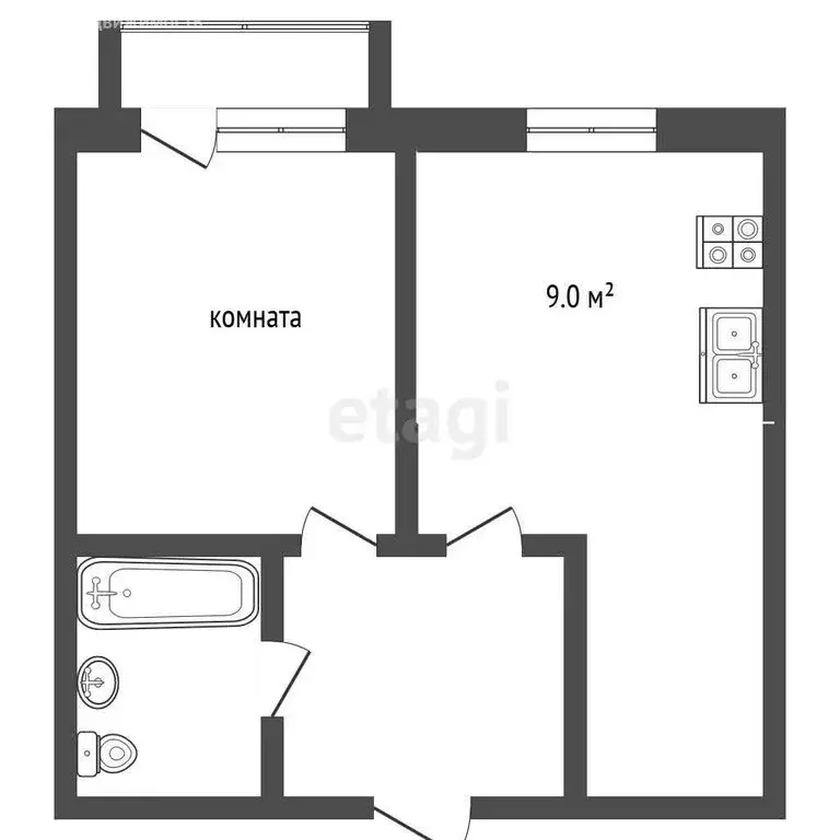 2-комнатная квартира: село Новобессергеневка, микрорайон Авиатор, ... - Фото 1