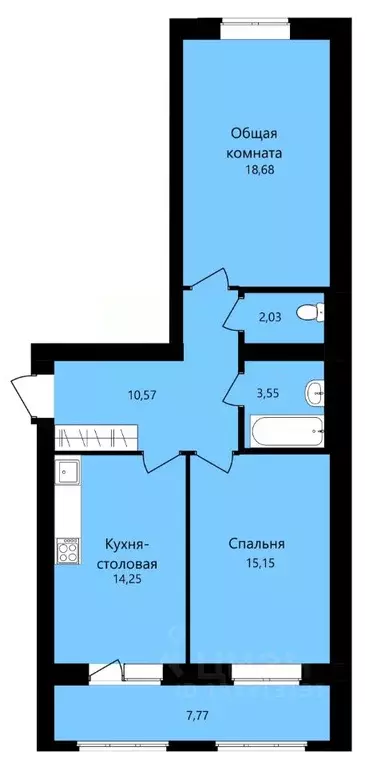 2-к кв. Мордовия, Саранск ул. Филатова, 15 (64.23 м) - Фото 1
