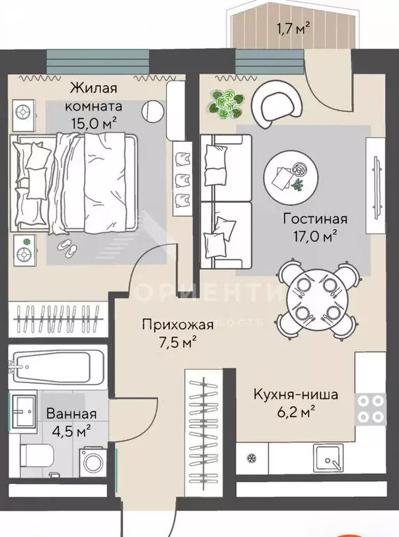 2-комнатная квартира: Екатеринбург, улица Белинского (50.7 м) - Фото 0