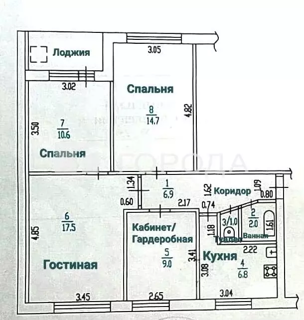 3-к кв. Алтайский край, Барнаул ул. Георгия Исакова, 232 (68.5 м) - Фото 2