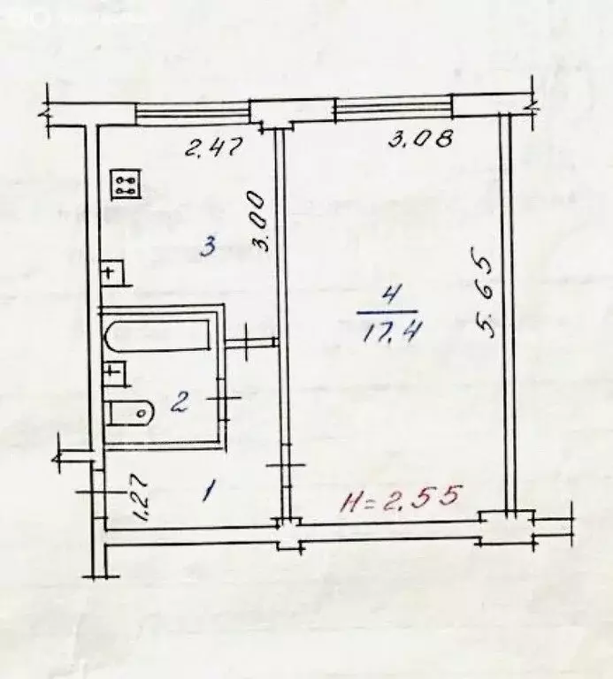 1-комнатная квартира: Волгоград, улица Генерала Штеменко, 30 (31.1 м) - Фото 1