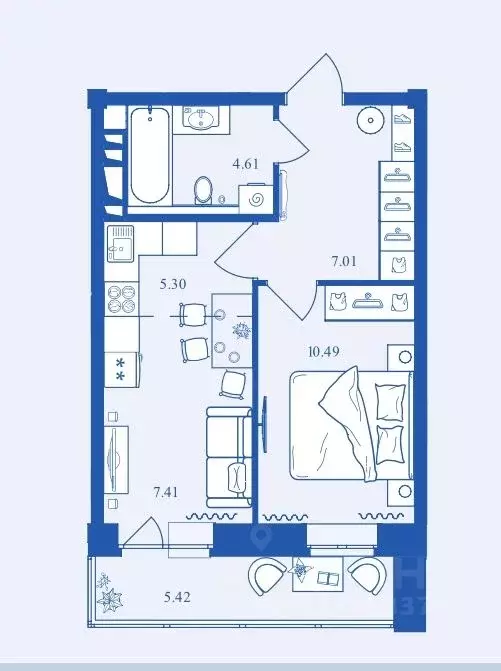 1-к кв. Брянская область, Брянск Деснаград мкр,  (40.24 м) - Фото 1