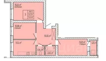 3-к кв. Башкортостан, Уфа ул. Гази Загитова, 11 (63.0 м) - Фото 2