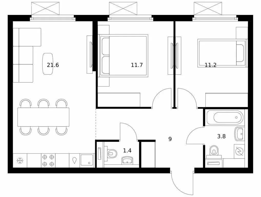 2-комнатная квартира: Мытищи, 16-й микрорайон, ЖК Ярославский, 16.3 ... - Фото 0