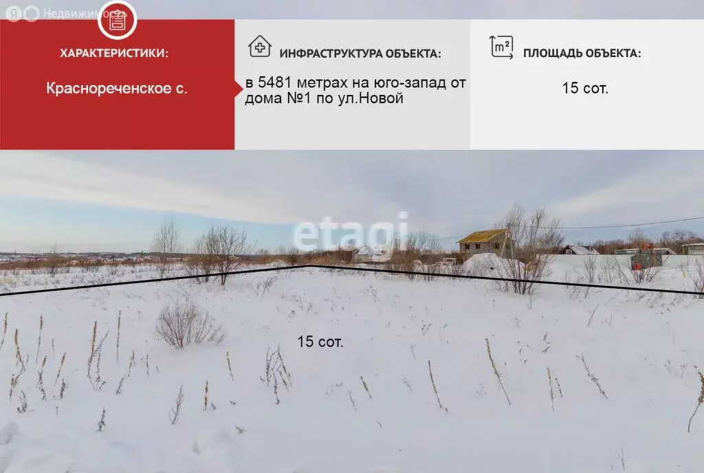 Участок в Хабаровский район, село Краснореченское (15 м) - Фото 1