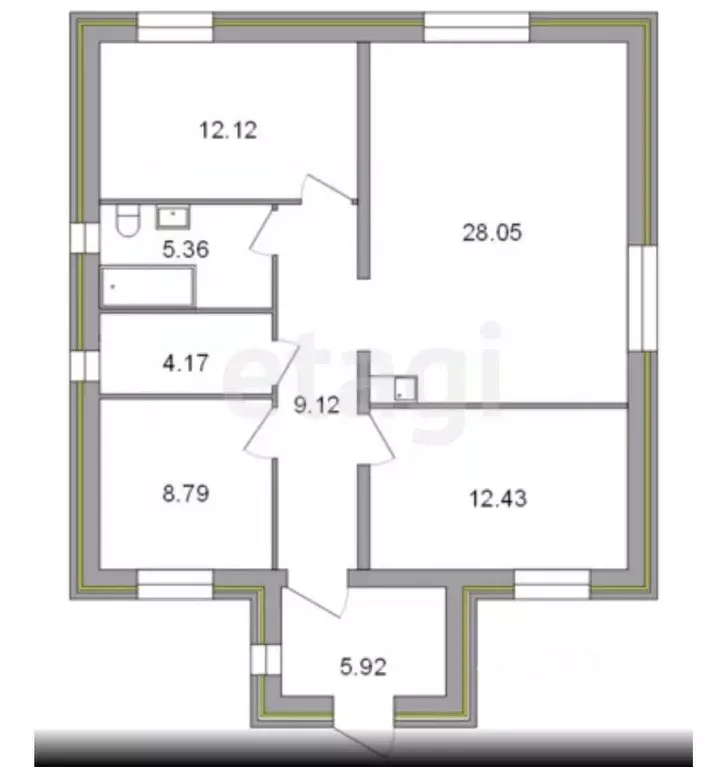 Дом в Пермский край, пос. Объект КРП ул. Бриллиантовая, 20 (89 м) - Фото 1