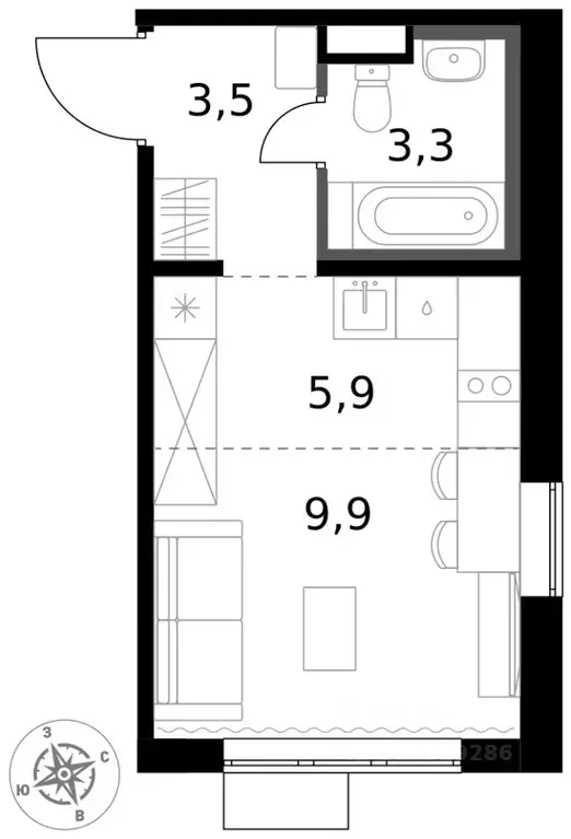 Студия Московская область, Химки Клязьма-Старбеево мкр, Международный ... - Фото 2