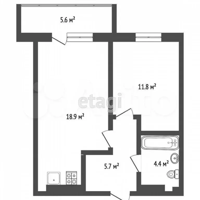1-к. квартира, 40 м, 16/23 эт. - Фото 0