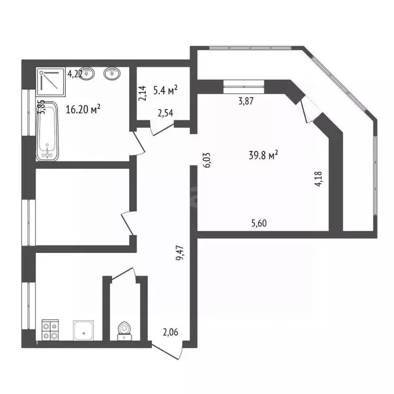 2-к кв. Тюменская область, Тюмень ул. Герцена, 82/1 (110.6 м) - Фото 2