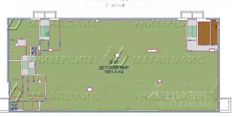Помещение свободного назначения в Москва Строгинский бул., 1к2 (1561 ... - Фото 1