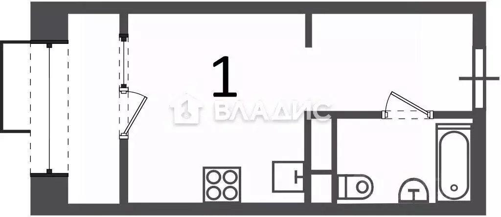 Студия Москва Клинская ул., 2С9 (23.0 м) - Фото 2