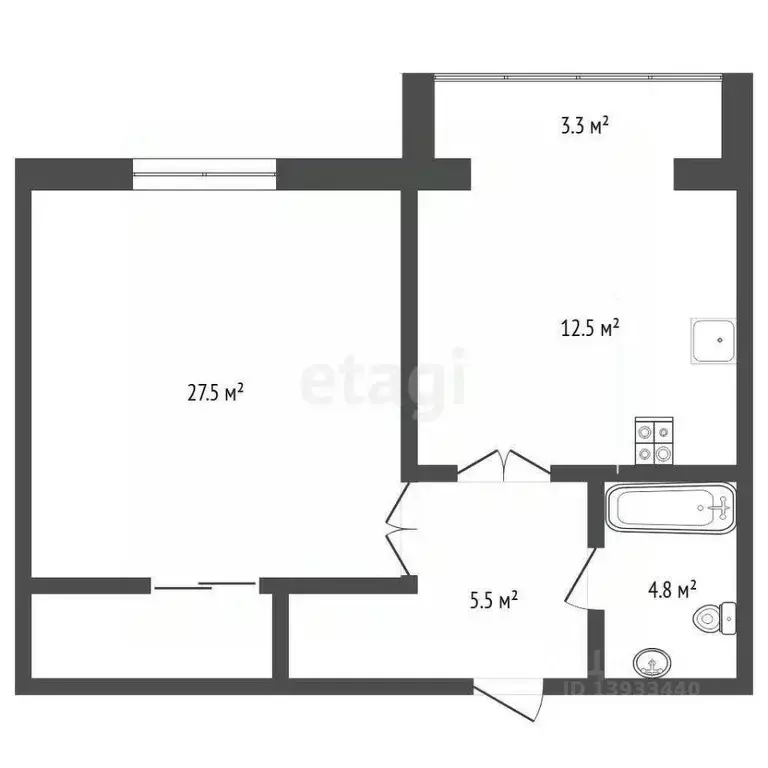 1-к кв. Тюменская область, Тюмень ул. Дружбы, 73 (49.2 м) - Фото 1