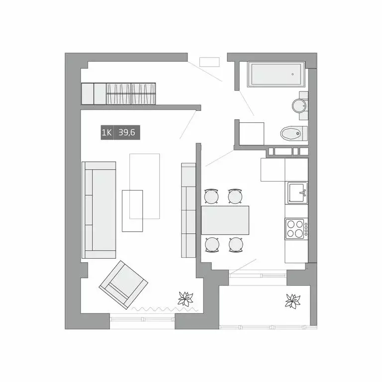 1-комнатная квартира: Артём, улица Острякова, 37А (39.6 м) - Фото 1