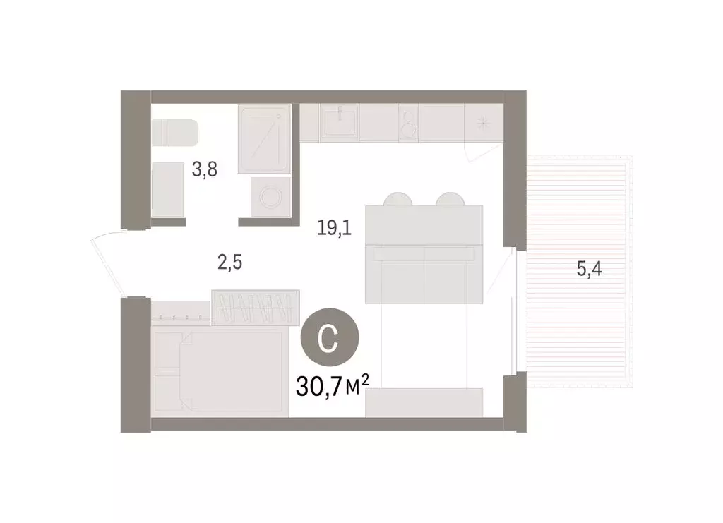 Квартира-студия: Новосибирский район, рабочий посёлок Краснообск, 3-й ... - Фото 1