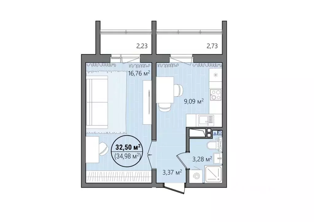 1-к кв. Челябинская область, Челябинск ул. Труда, 14 (38.0 м) - Фото 1