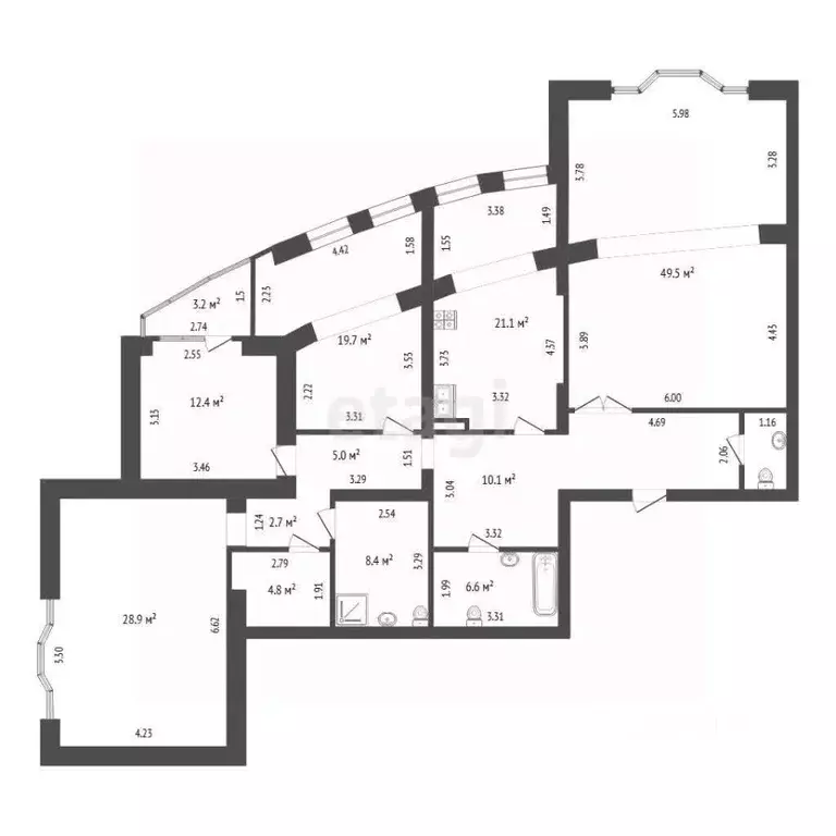 5-к кв. Тюменская область, Тюмень ул. Немцова, 4 (181.5 м) - Фото 2