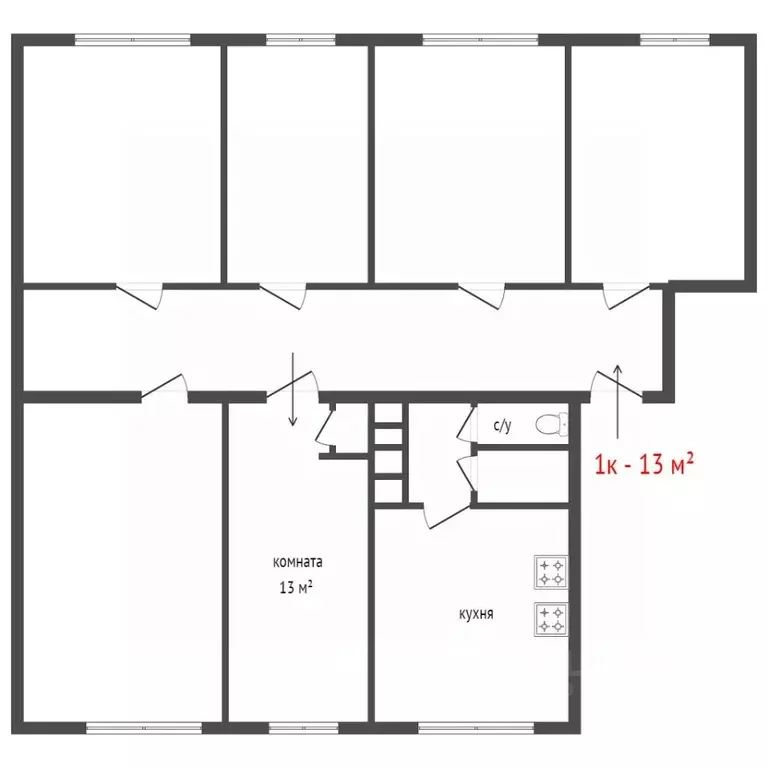 Комната Свердловская область, Екатеринбург ул. Московская, 46 (12.8 м) - Фото 2