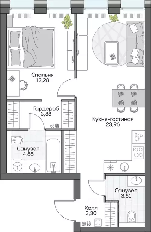 1-к кв. Москва Автозаводская ул., 24К1 (52.34 м) - Фото 0