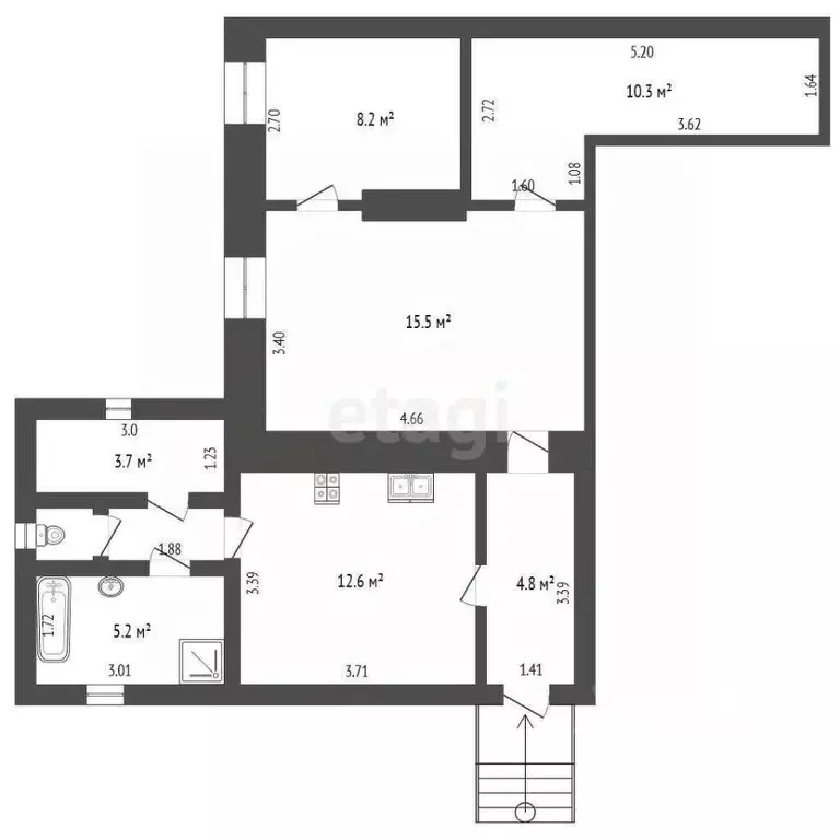 3-к кв. Крым, Белогорск ул. Героя Мирошниченко, 43/4 (62.6 м) - Фото 2