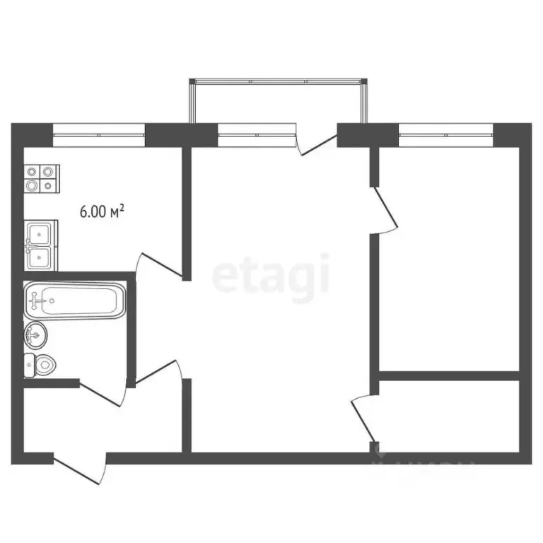 2-к кв. Ростовская область, Ростов-на-Дону ул. Оганова, 11А (40.6 м) - Фото 0