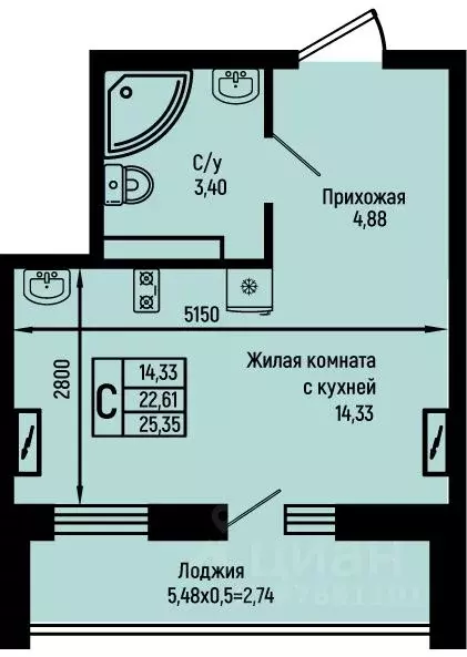 Студия Краснодарский край, Туапсинский муниципальный округ, с. Небуг ... - Фото 1