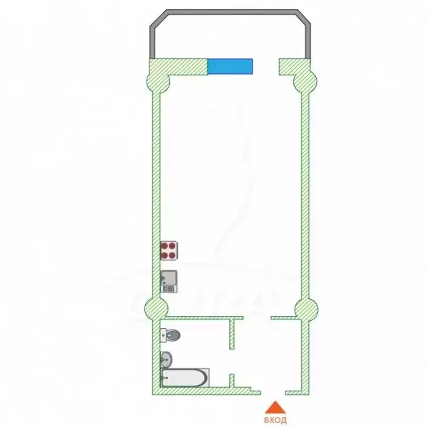 Квартира-студия: Тюмень, улица 50 лет ВЛКСМ, 19 (30 м) - Фото 2